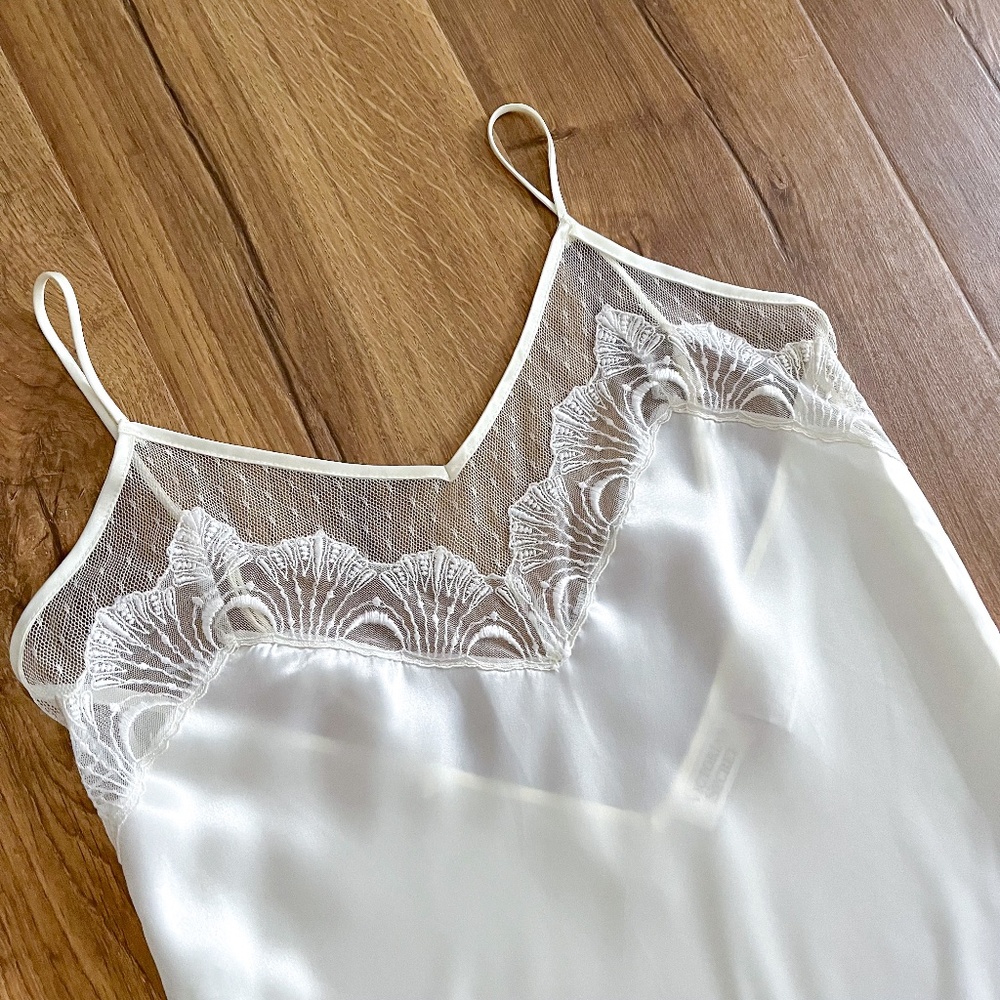 Vintage Gold Label Victoria's Secret Lingerie Slip Dress - Ivory | Size L